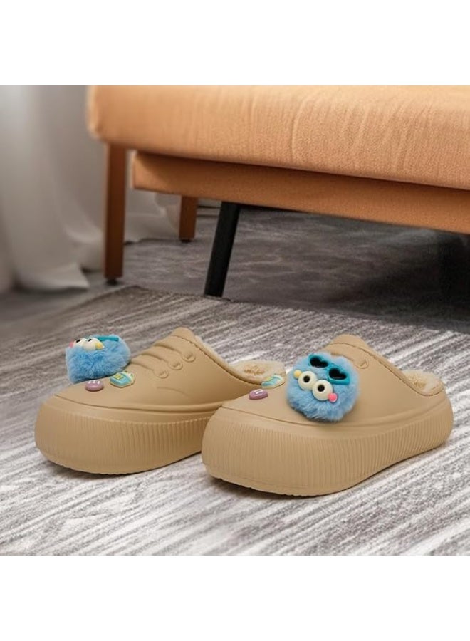 Lucky Kids Waterproof Kids Slippers Fur Lined Clogs Winter Garden Shoes Warm House Slippers Indoor Outdoor Mules