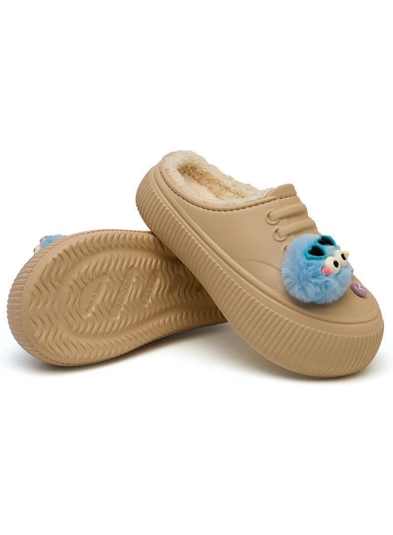 Lucky Kids Waterproof Kids Slippers Fur Lined Clogs Winter Garden Shoes Warm House Slippers Indoor Outdoor Mules