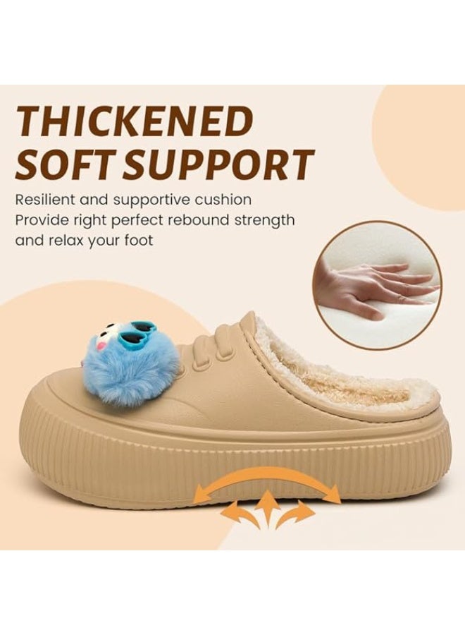 Lucky Kids Waterproof Kids Slippers Fur Lined Clogs Winter Garden Shoes Warm House Slippers Indoor Outdoor Mules