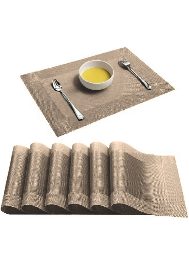 Rest Set Of 6 Heat Resistant Place Mats Washable PVC Table Mats  - Image 1