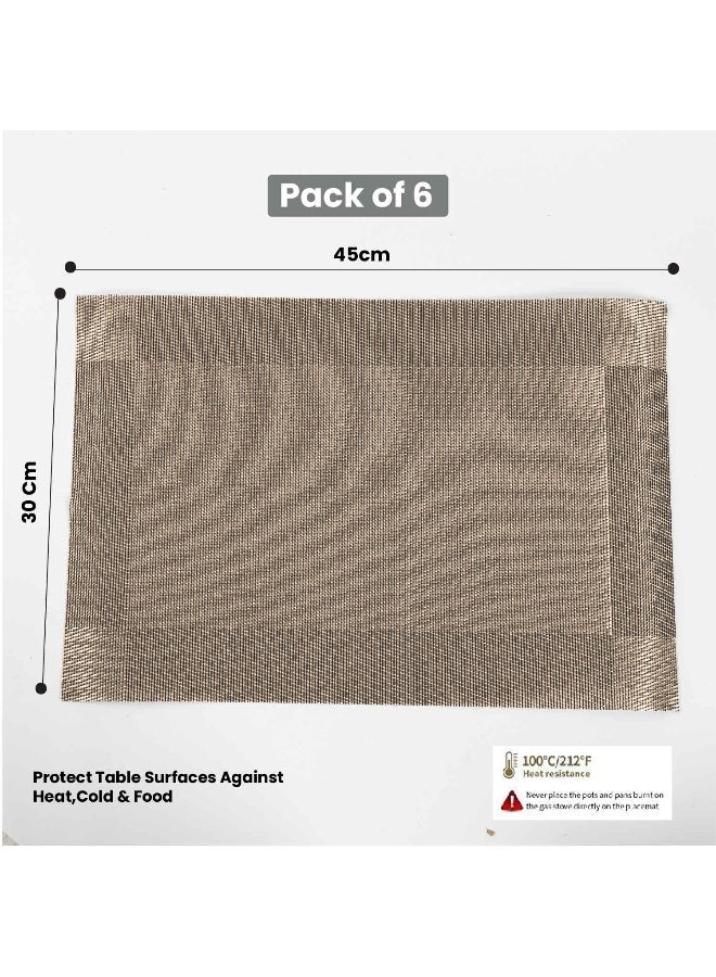 Rest Set Of 6 Heat Resistant Place Mats Washable PVC Table Mats  - Image 4