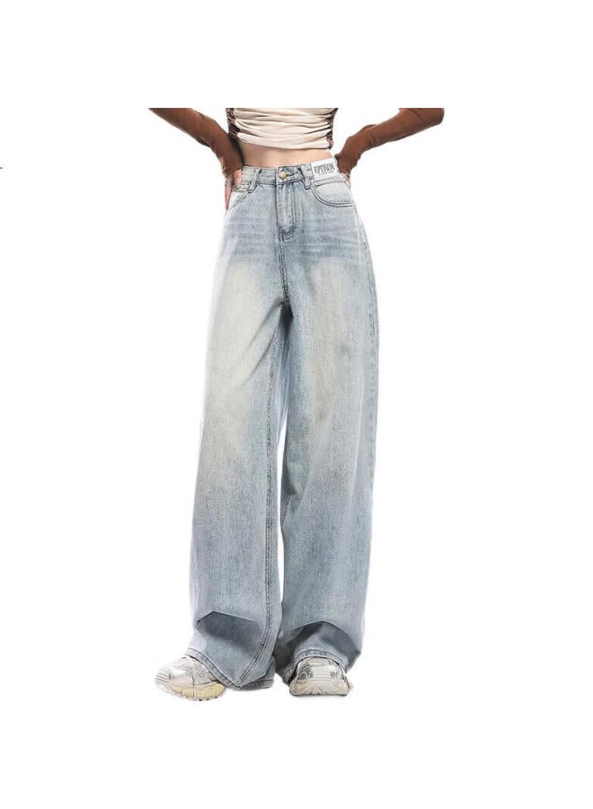EPTISON Tiancheng Women'S Wide Leg Jeans Spring Water Washed Loose Fit Vintage Wide Leg Pants - Image 1