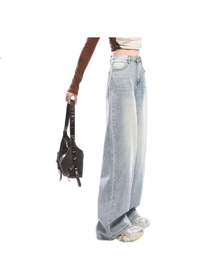 EPTISON Tiancheng Women'S Wide Leg Jeans Spring Water Washed Loose Fit Vintage Wide Leg Pants - Image 2