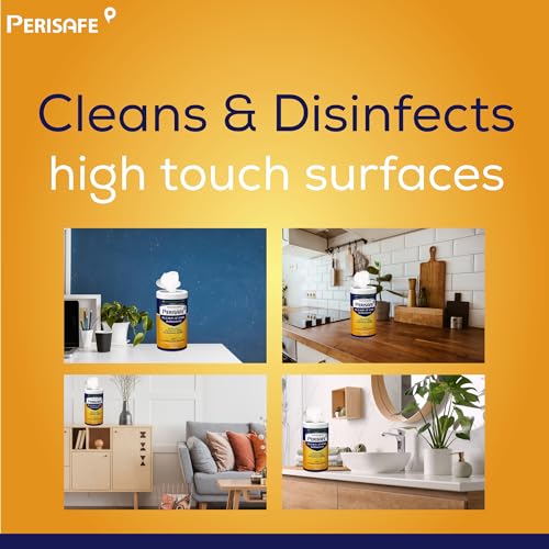 PERISAFE Multipurpose Disinfectant Wipes For Surfaces & Skin-Combo Pack 100 Wipes Each | 100% Biodegradable | Antibacterial | 2-IN-1- Kills Germs & Cleans Tough Messes | Citrus-Fresh Mint - Image 5
