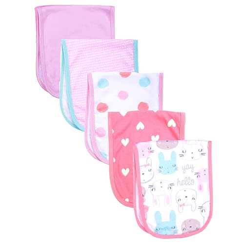 TuddyBuddy Baby Burp Cloth Towel Napkins for Baby Large 17x6 Inches, Fine Double Layer 100% Cotton (5 Pcs Burp Towels, Rabbits) - Image 5