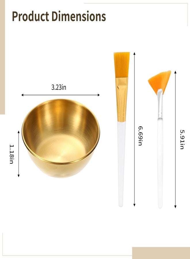Varku 18 PCS Facial Beauty Kit, Golden Facial Bowls, Fan Brushes, Flat Brushes, Stainless Steel and Plastic, Estheticians Supplies for Home and Salon Use - Image 4