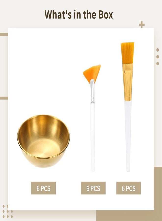 Varku 18 PCS Facial Beauty Kit, Golden Facial Bowls, Fan Brushes, Flat Brushes, Stainless Steel and Plastic, Estheticians Supplies for Home and Salon Use - Image 5