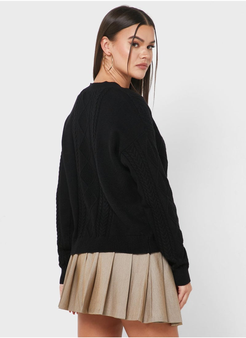 ONLY - Cable Knitted Cardigan - Image 1