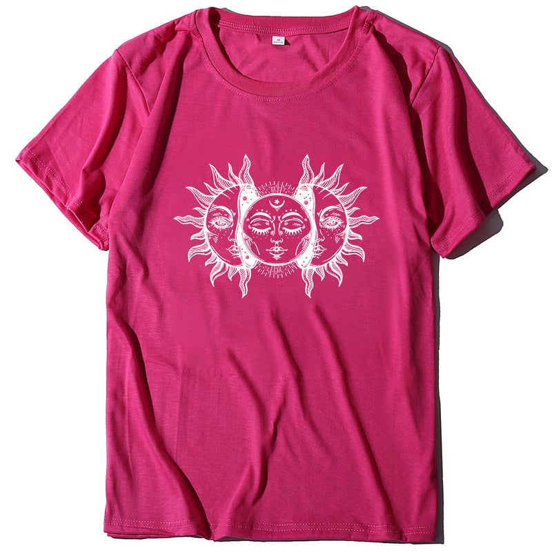 Helios Art Printed in stock Crewneck T-Shirt Cross-border plus size European and American Men's and Women's Trendy Short Sleeve - Image 1