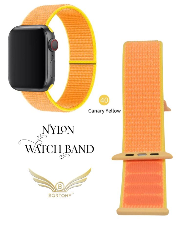 BORTONY Universal 38/40/41mm Nylon Replacement Watch Strap For Apple Series 7/6/5 - Image 1