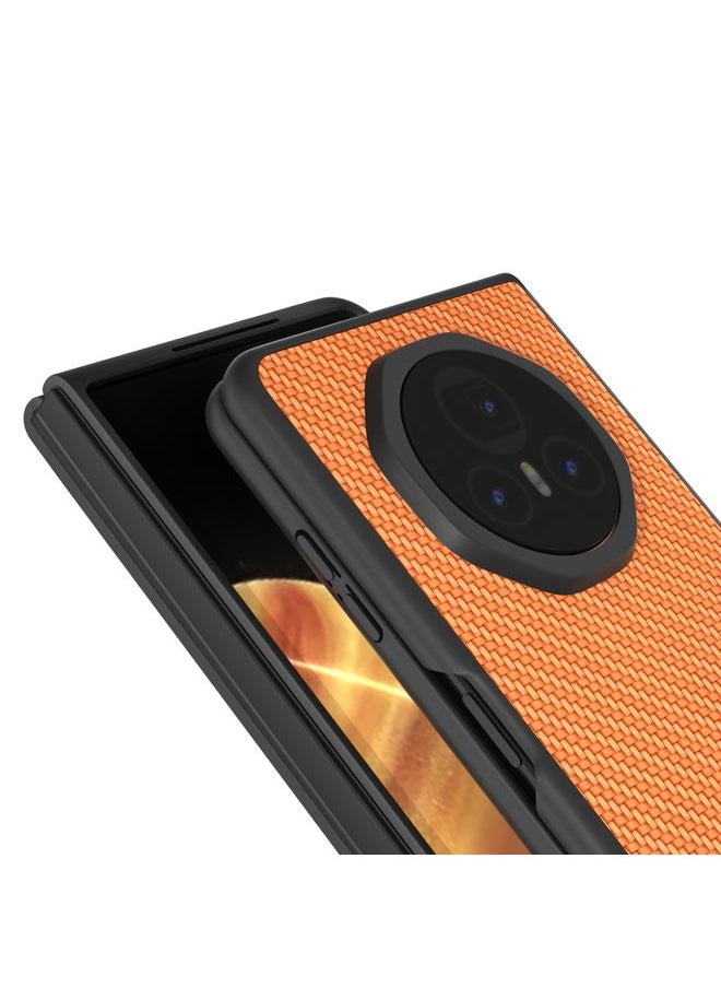 Green Tiger Case For Honor Magic V3 Black Frame Carbon Fiber Texture PU Phone Case  - Image 4