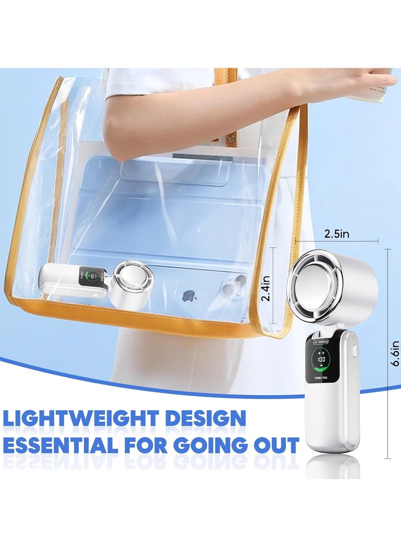 مروحة محمولة مع لوحة التبريد ، مروحة محمولة مع مبرد الجليد ، تبريد سريع 3 ثواني ، قابل لإعادة الشحن 4000mAh ، 100 سرعة ، سطح المكتب المعلق في الرقبة المحمولة ، السفر الصيفي / في الهواء الطلق / المكتب الأساسي - Image 3