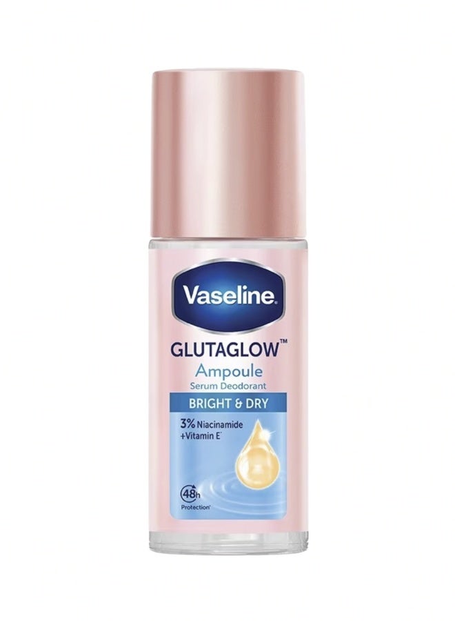 Vaseline Glutaglow Bright And Dry Ampoule Serum Deodorant 45 ML Whitening Underarm Roll On Long Lasting Freshness Brightening Moisturizing Skin Care Deodorant - Image 1