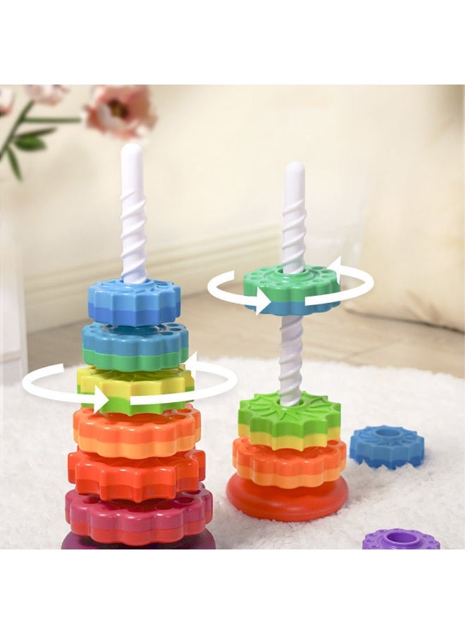 Relex Baby Spinning Stacking Toys for Toddlers 1-3 - Rainbow Ring Stacker Montessori Toys for 1 2 3 Year Old Girl Boy Ramadan Birthday Gifts Autism Sensory Learning Toy - Image 5