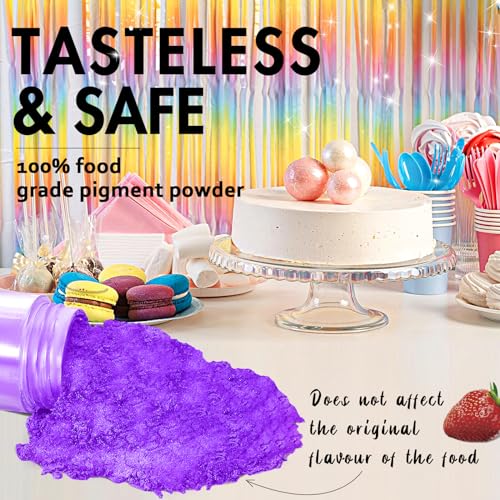 RBUGR Luster Dust Edible, 12 Colors Edible Glitter Pack, Cocktail Food Glitter Edible Dust, Vegan Edible Shimmer, Drink Powder for Cakes Cookies Chocolates Baking（4g/0.14oz） - Image 3