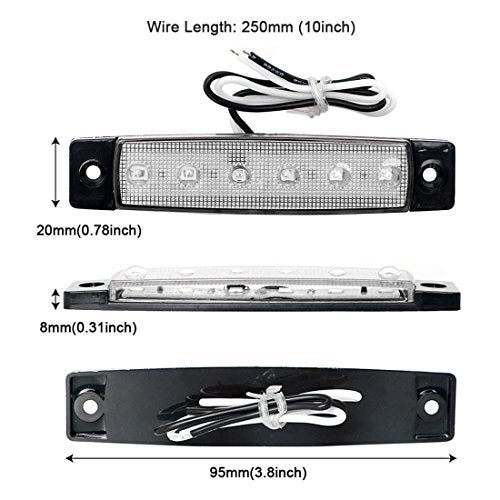 Shangyuan Interior Marine Strip Lights, 6 LED Utility Courtesy Light, White 12V Boat Lights, 6PCS - Image 2