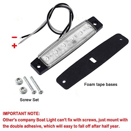 Shangyuan Interior Marine Strip Lights, 6 LED Utility Courtesy Light, White 12V Boat Lights, 6PCS - Image 3