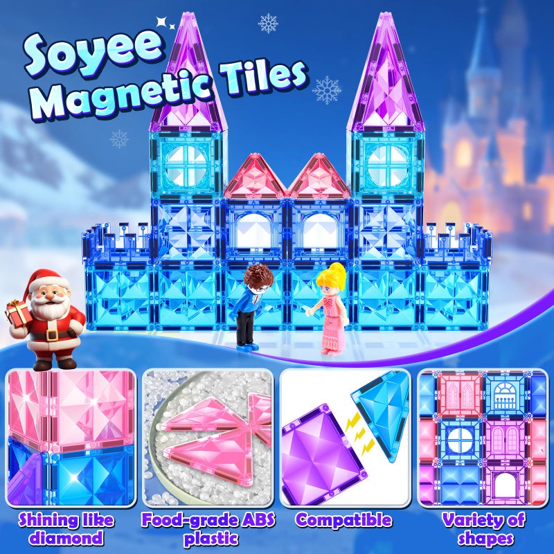 Soyee Diamond Magnetic Building Blocks - Princess Toys for 3-8 Year Old Girls & Boys - 3 4 5 6 Year Old Girl Birthday Xmas Present - Image 3