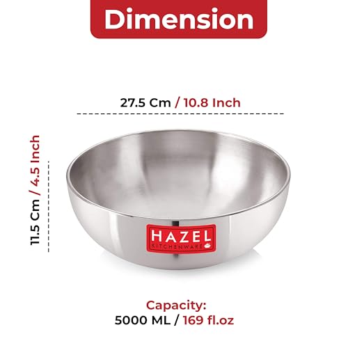 HAZEL 4mm Aluminium Tasra Frying Tasla Kadai, 26.7 cm, 5000ML - Image 3