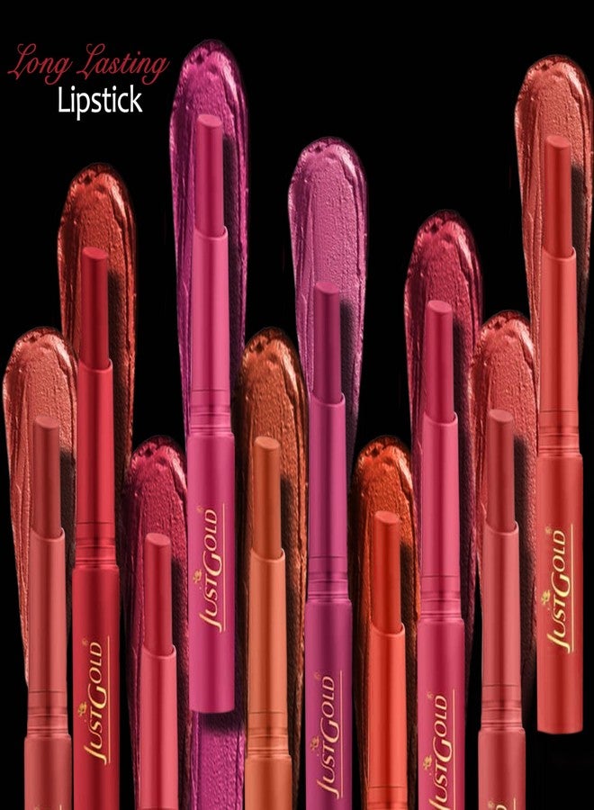 Just Gold Long Lasting Matte Finish Creamy matte lipstick with nourishment of vitamin E and Aloe vera L15 Charming Pink for bold Makeup Look - Image 5
