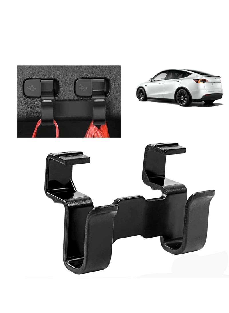Excefore - Rear Trunk Hook, Trunk Grocery Bag Hooks, Trunk Modification Upgarde Storage Organizer Storage Bags Holders, ABS Material, Compatible with Tesla Model Y 2022 2021 (Black) - Image 1