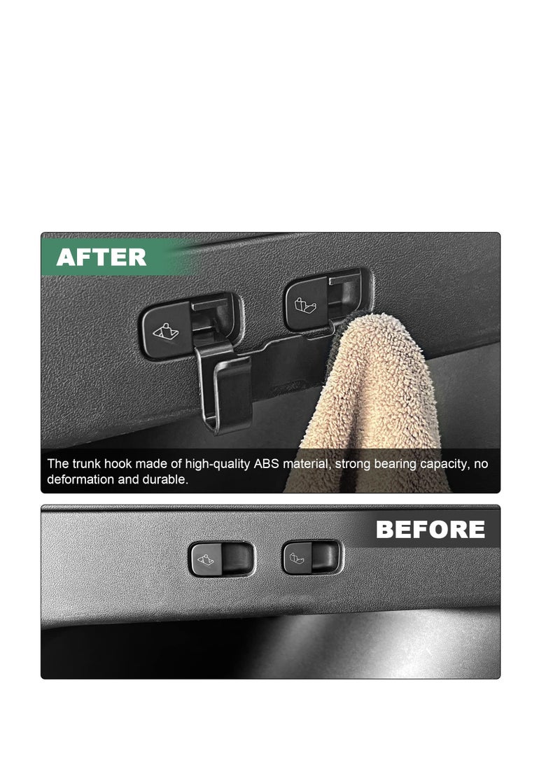 Excefore - Rear Trunk Hook, Trunk Grocery Bag Hooks, Trunk Modification Upgarde Storage Organizer Storage Bags Holders, ABS Material, Compatible with Tesla Model Y 2022 2021 (Black) - Image 1