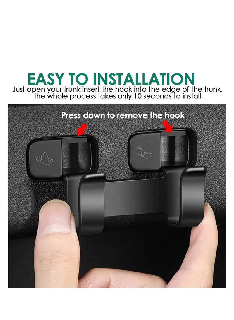 Excefore - Rear Trunk Hook, Trunk Grocery Bag Hooks, Trunk Modification Upgarde Storage Organizer Storage Bags Holders, ABS Material, Compatible with Tesla Model Y 2022 2021 (Black) - Image 1