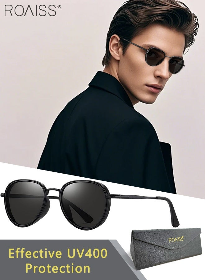 roaiss Men's Polarized Aviator Sunglasses, UV400 Protection Sun Glasses with Stainless Steel Frame, Fashion Anti-Glare Sun Shades for Men Driving, Fishing, Traveling, 52mm - Image 1