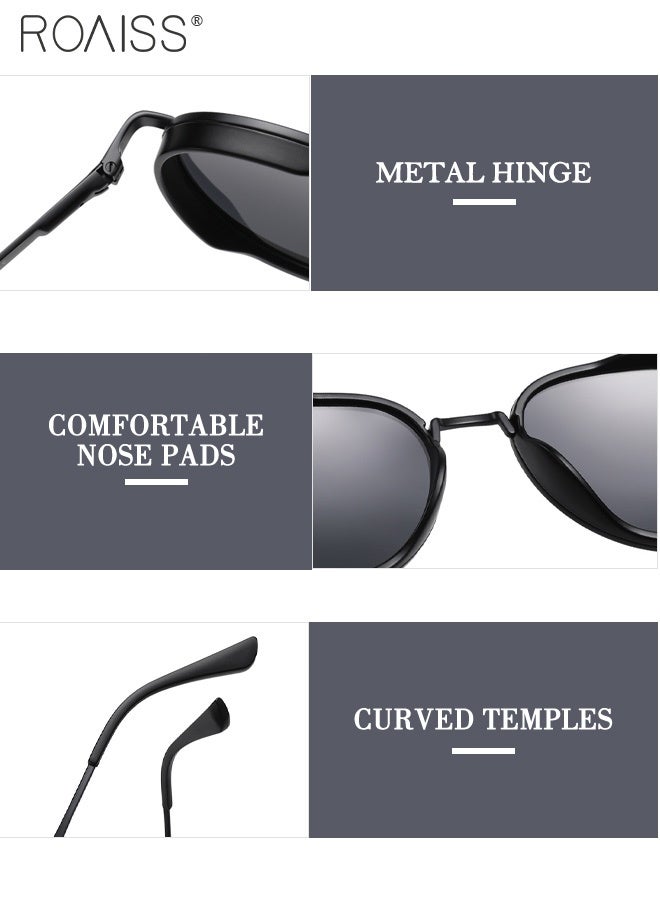 roaiss Men's Polarized Aviator Sunglasses, UV400 Protection Sun Glasses with Stainless Steel Frame, Fashion Anti-Glare Sun Shades for Men Driving, Fishing, Traveling, 52mm - Image 4