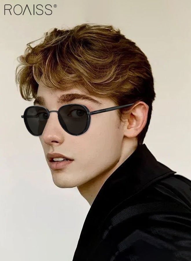 roaiss Men's Polarized Aviator Sunglasses, UV400 Protection Sun Glasses with Stainless Steel Frame, Fashion Anti-Glare Sun Shades for Men Driving, Fishing, Traveling, 52mm - Image 2