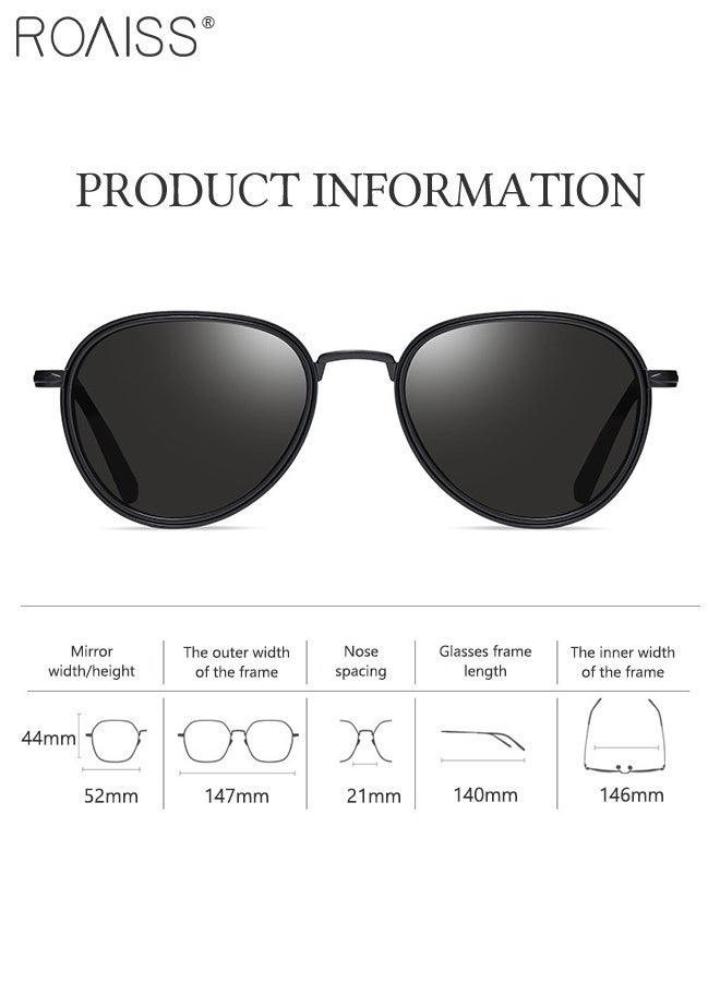 roaiss Men's Polarized Aviator Sunglasses, UV400 Protection Sun Glasses with Stainless Steel Frame, Fashion Anti-Glare Sun Shades for Men Driving, Fishing, Traveling, 52mm - Image 3