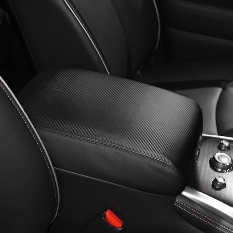 DEYTOP Center Console Cover for Nissan Pathfinder 2013-2021 Armrest Cover for Infiniti QX60 2013-2016 Accessories Anti-Scratch Leather Armrest Pad Protector (Carbon Fiber) - Image 1