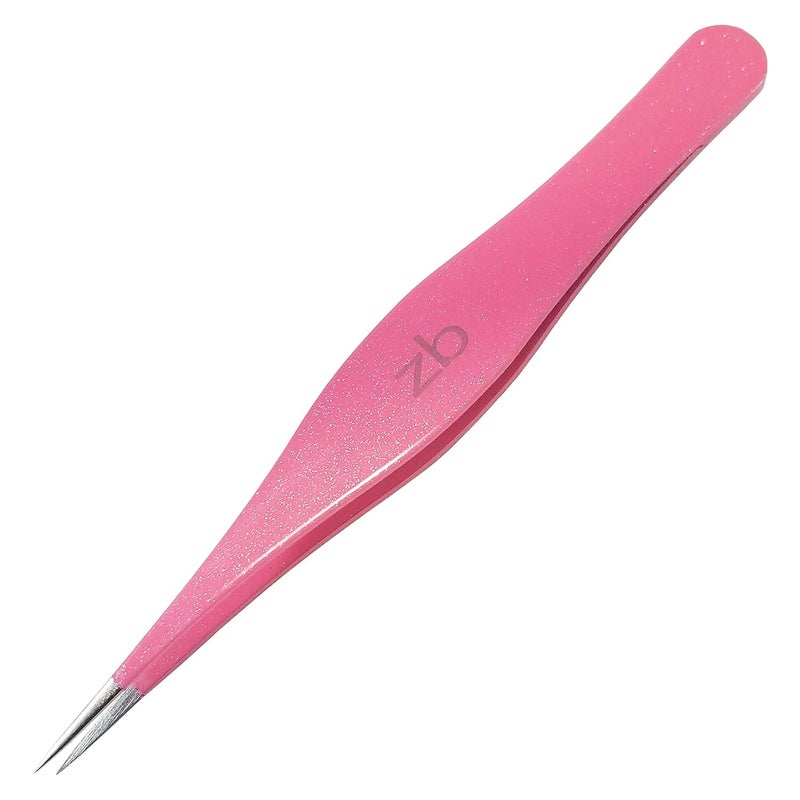 Ingrown Hair Tweezers by Zizzili Basics  Surgical Grade Stainless Steel Fine Pointed Tweezers  Precision Aligned Tips for Splinter Eyebrow  Facial Hair Removal  with Bonus Tip Guard  Carry Pouch