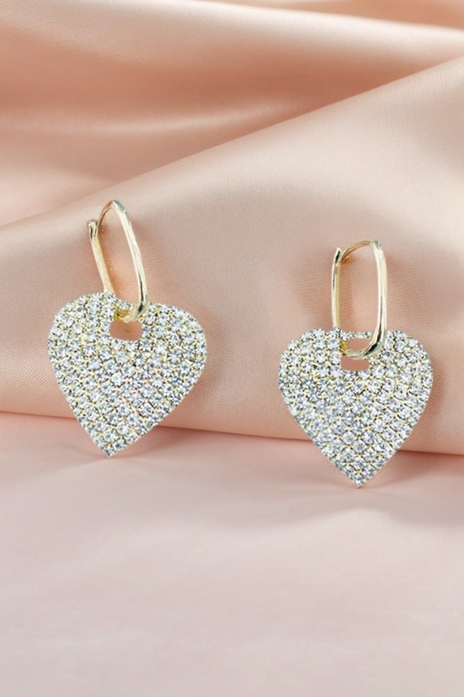 Shiny Dangle Earrings Exquisite Design Fashion Vintage Design Jewelry Birthday Party Gift for Women & Girls 3*2.5 cm (Heart Shape) - Image 3