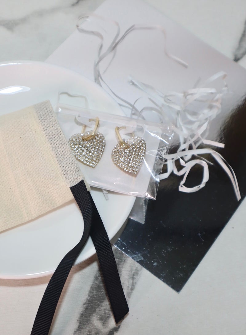 Shiny Dangle Earrings Exquisite Design Fashion Vintage Design Jewelry Birthday Party Gift for Women & Girls 3*2.5 cm (Heart Shape) - Image 4