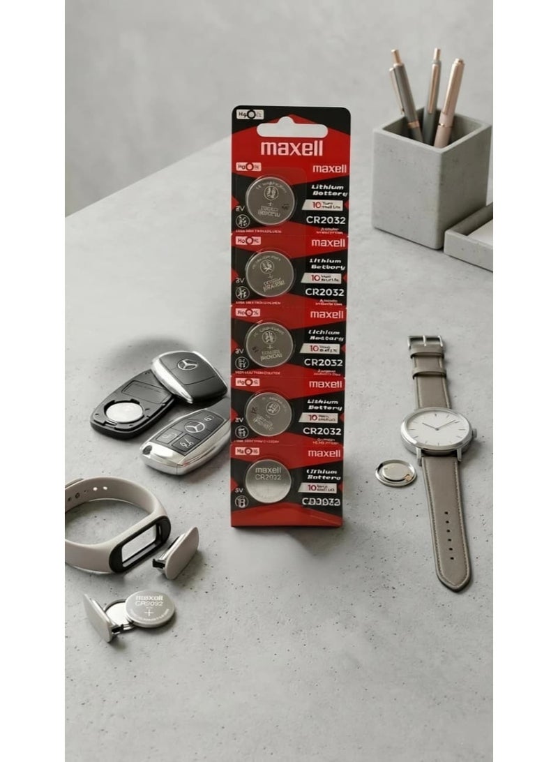 Maxell CR2032 Battery Japanese Made, 5-Piece Coin Cell Set, 3V Lithium Battery, 5-Pack, Watch Battery, Battery for Toys, Battery for Clocks, Expiration Date Until 2035, Car Remote Control Battery, Small Round Battery, Round Battery for Car Remotes and Small Devices, Calculator Battery, Computer Motherboard Battery, Medical Device Battery, Round Battery for Some LED Lights, Calculator Battery, Remote Control Battery, Car Key Fob Battery, Electronic Gate Battery, High-Quality Battery, Wireless Doorbell Battery, High-Capacity Battery, Stopwatch Battery, Battery for Calculators, Multi-Purpose Battery Set. - Image 5