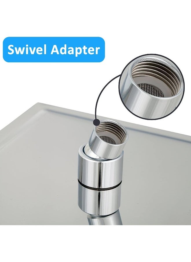 Rubik High Pressure Fixed Shower Head With Adjustable Swivel Ball Connector, Square Stainless Steel High Flow Rainfall Showerhead, Pressure Boosting Design (10 Inch, Chrome Finish)  - Image 4