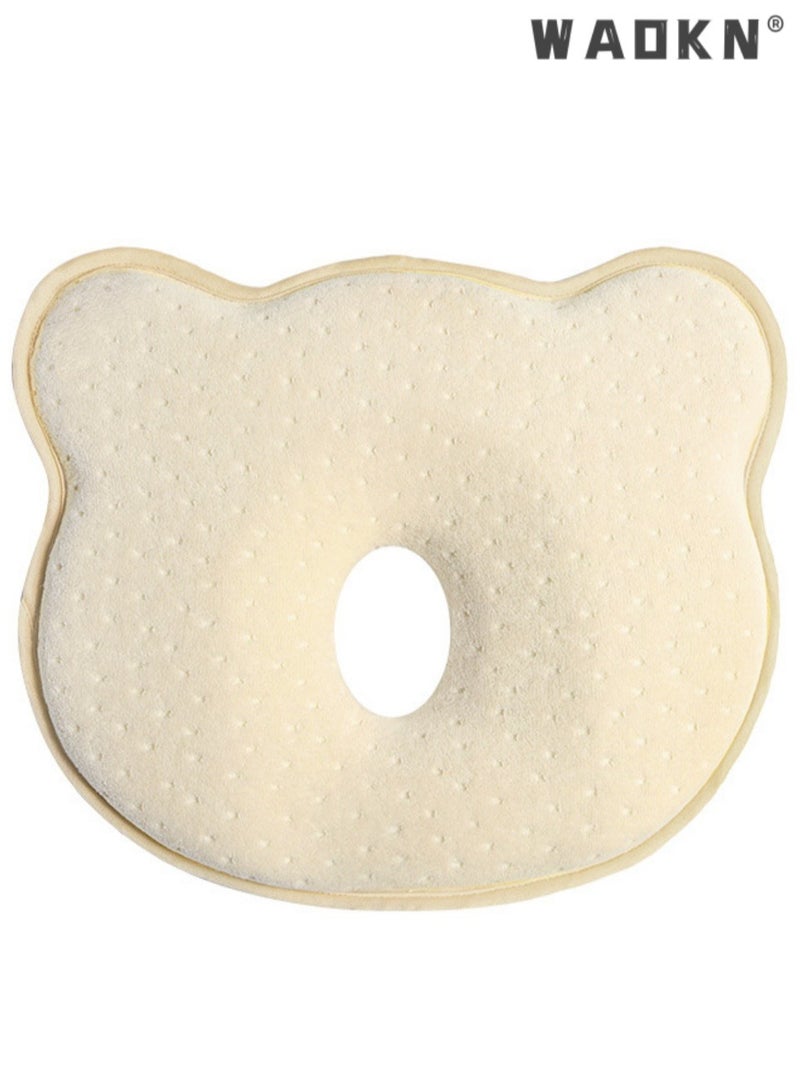 دبليو أيه أو كي أن وسادة الطفل - الوقاية من متلازمة الرأس المسطح ( انحراف الرأس ) في الأطفال حديثي الولادة ، مصنوعة من رغوة الذاكرة وسادة الرأس والرقبة الدعم ( 0-12 شهرا ) ( الأصفر ) - Image 1