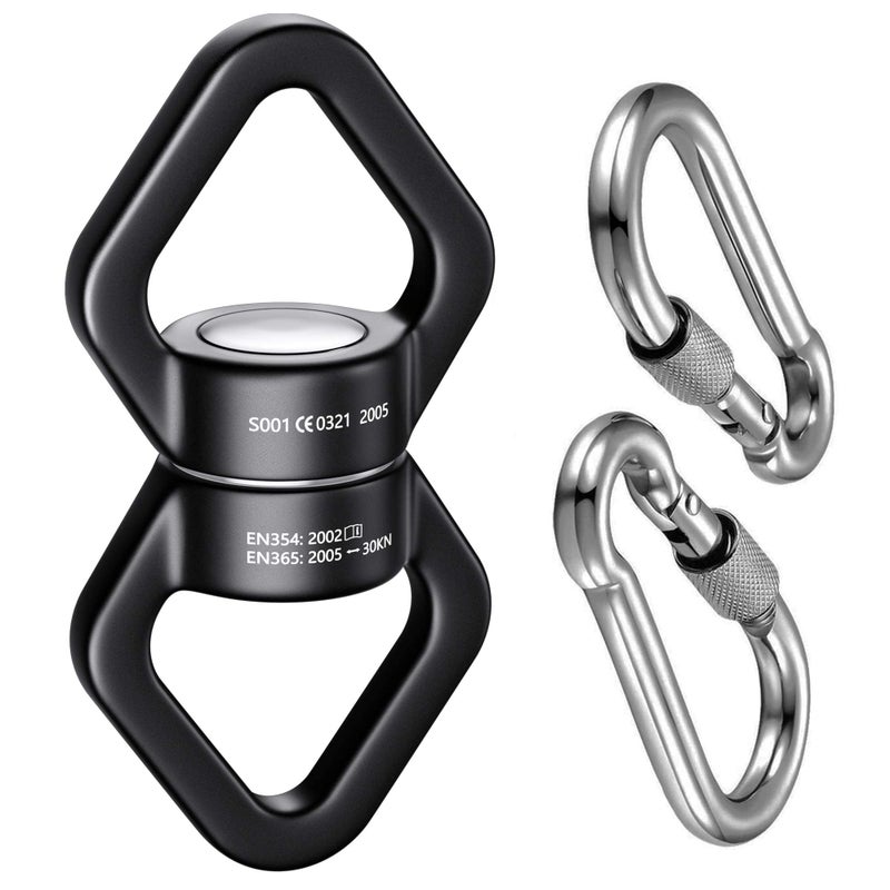 Trobing Swing Swivel 30KN Rotational Safety Device 360 Rotator with Hanging Accessory for Aerial Yoga Hanging Hammock Web Tree Swing Swing Spinner and Rock Climbing Indoor and Outdoor - Image 2