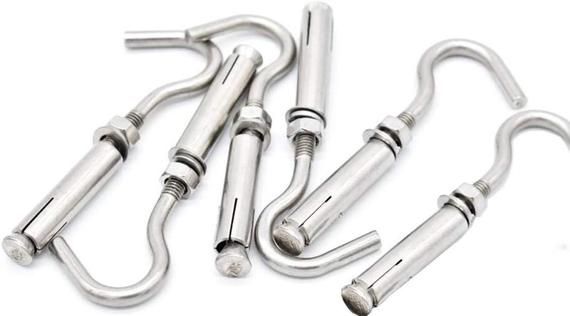 Amycheer M6 Open Cup Hook Expansion Bolt Screws 304 Stainless Steel Anchor Ceiling Hook Bolts Heavy Duty Bolts 5 Pack - Image 3
