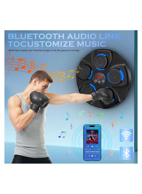 Machine De Boxe Musicale Bluetooth – Murale Avec Gants, 9 Vitesses, Lumières LED – Pour Adulte Et Enfant, Entraînement Ludique à La Maison