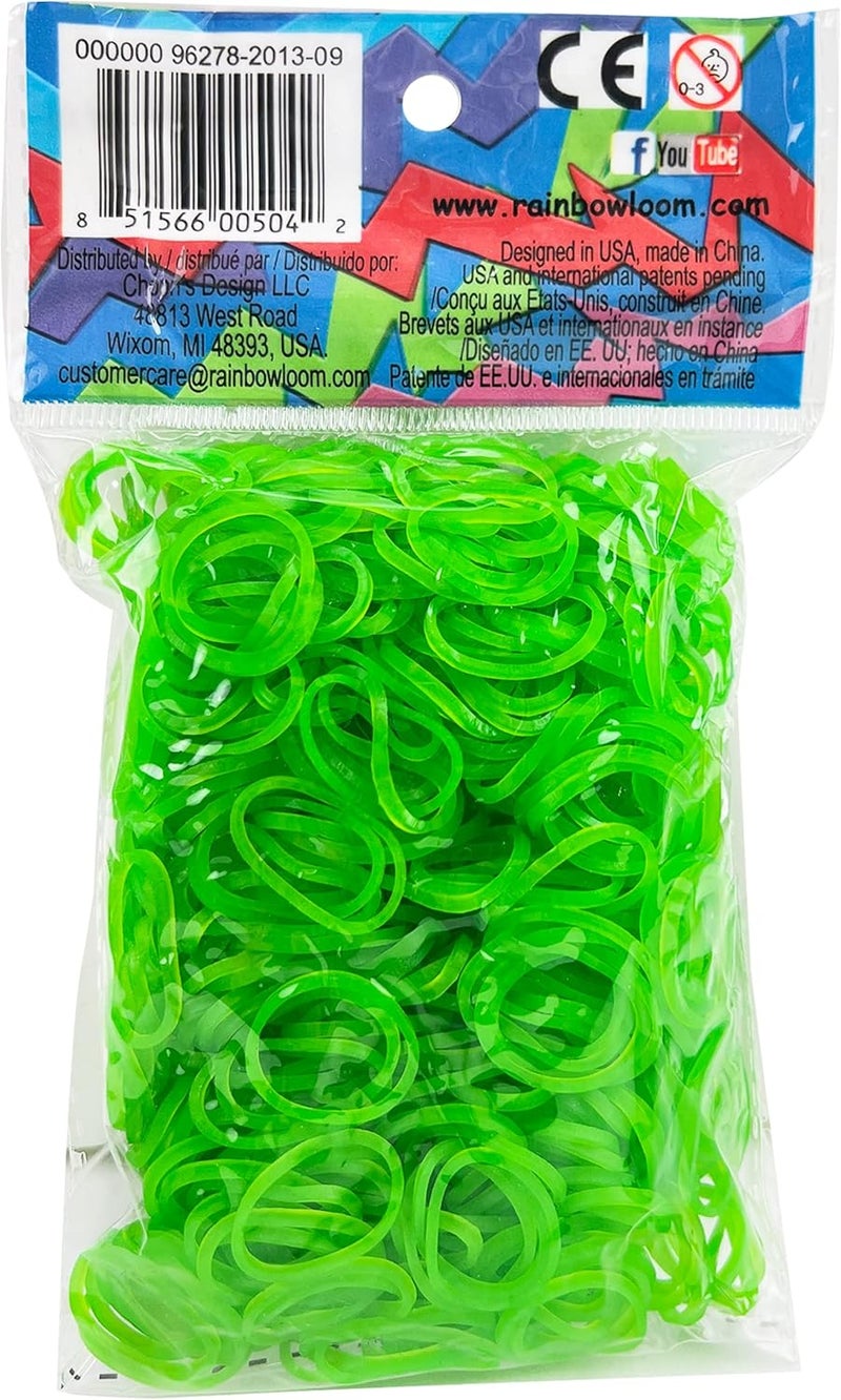 راينبو لووم أشرطة مطاطية بلون أخضر ليموني من Rainbow Loom مع 24 مشبك من نوع C (عدد 600) - Image 1