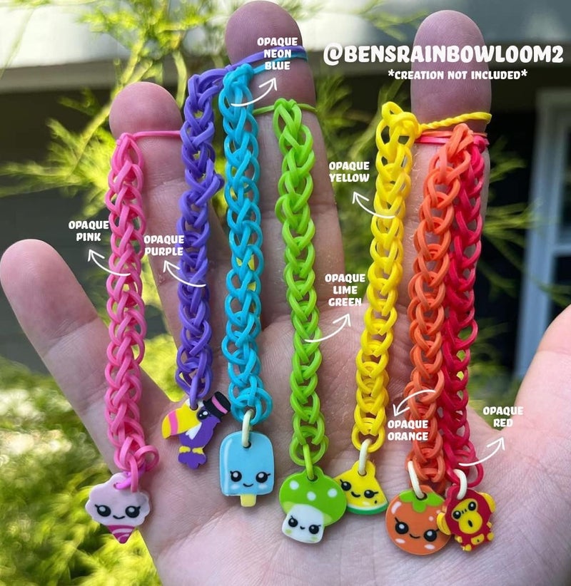 راينبو لووم أشرطة مطاطية بلون أخضر ليموني من Rainbow Loom مع 24 مشبك من نوع C (عدد 600) - Image 3