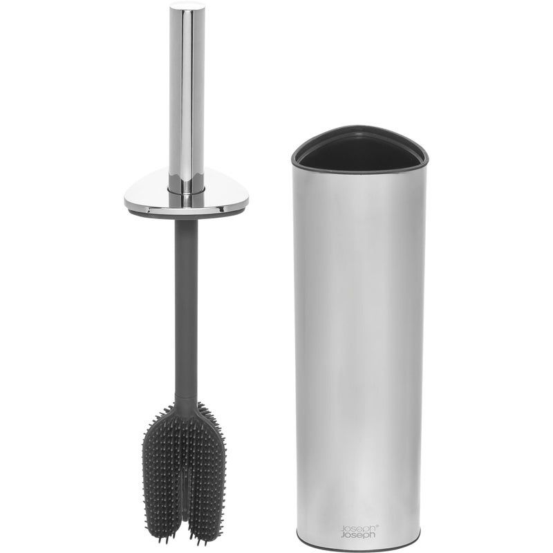 Joseph Joseph Flex 360 Advanced Smart Toilet Brush and Storage Holder Set with Antidrip AntiClog TripleAction Replaceable Brush Head Stainless Steel - Image 2