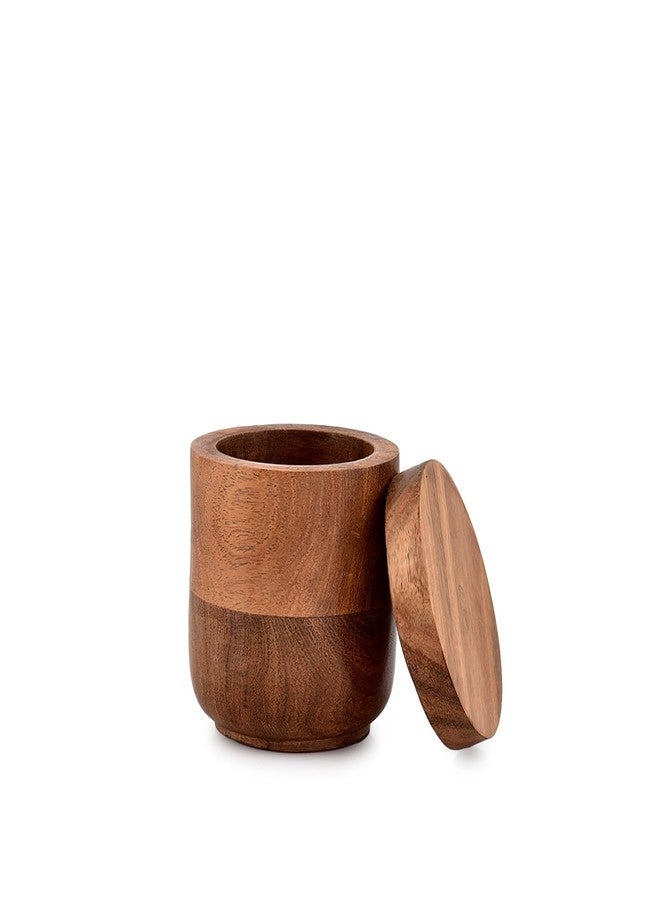 NIRMAN Acacia Wood Wooden Jewelry Boxes, Wedding Ring Jewelry Boxes for Anniversary Engagement Wedding Christmas (3" x 3" x 3.5") - Image 1