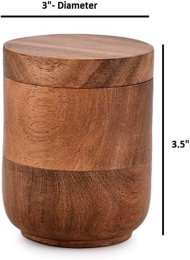 NIRMAN Acacia Wood Wooden Jewelry Boxes, Wedding Ring Jewelry Boxes for Anniversary Engagement Wedding Christmas (3" x 3" x 3.5") - Image 5