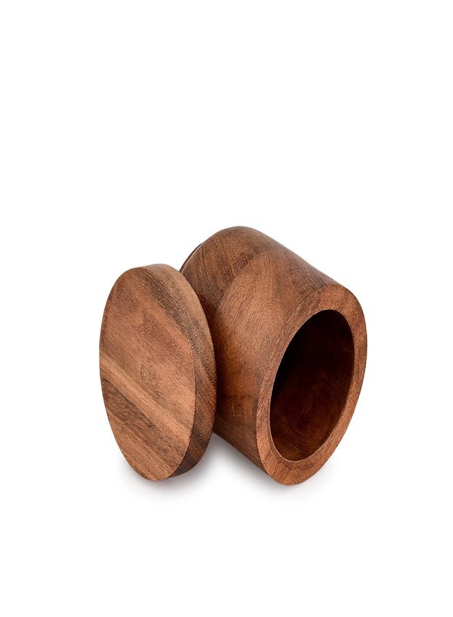 NIRMAN Acacia Wood Wooden Jewelry Boxes, Wedding Ring Jewelry Boxes for Anniversary Engagement Wedding Christmas (3" x 3" x 3.5") - Image 3
