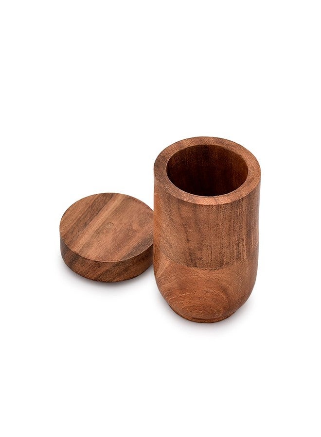 NIRMAN Acacia Wood Wooden Jewelry Boxes, Wedding Ring Jewelry Boxes for Anniversary Engagement Wedding Christmas (3" x 3" x 3.5") - Image 2