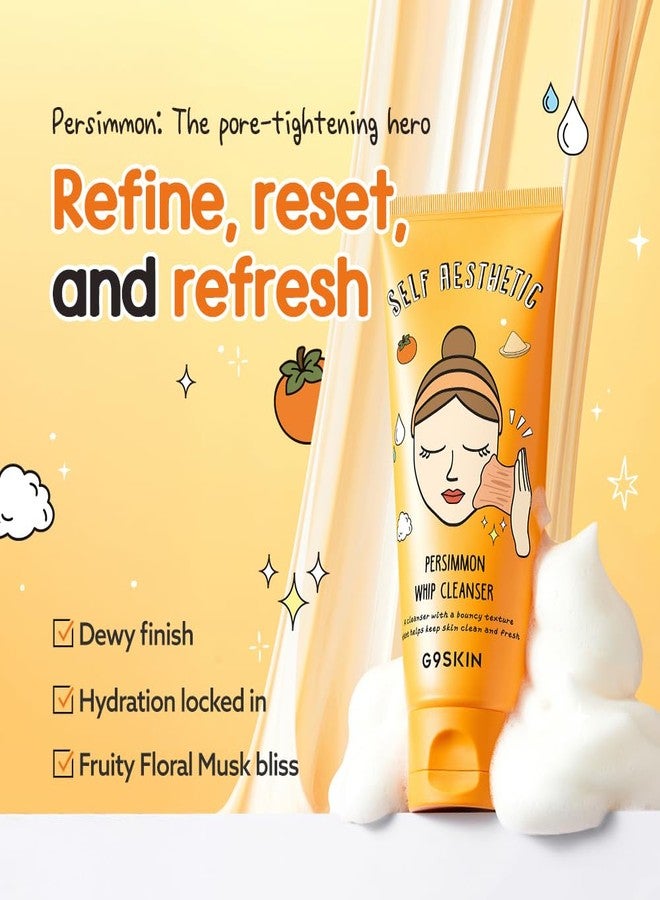 G9 سكن غسول الوجه الرغوي الكريمي من جي 9 سكين سيلف إستيتيك بخلاصة الكاكي 120 غ/4.23 أونصة - غسول وجه رغوي كريمي مرن بخلاصة الكاكي، ينظف المسام بعمق لإزالة الدهون والشوائب - Image 2