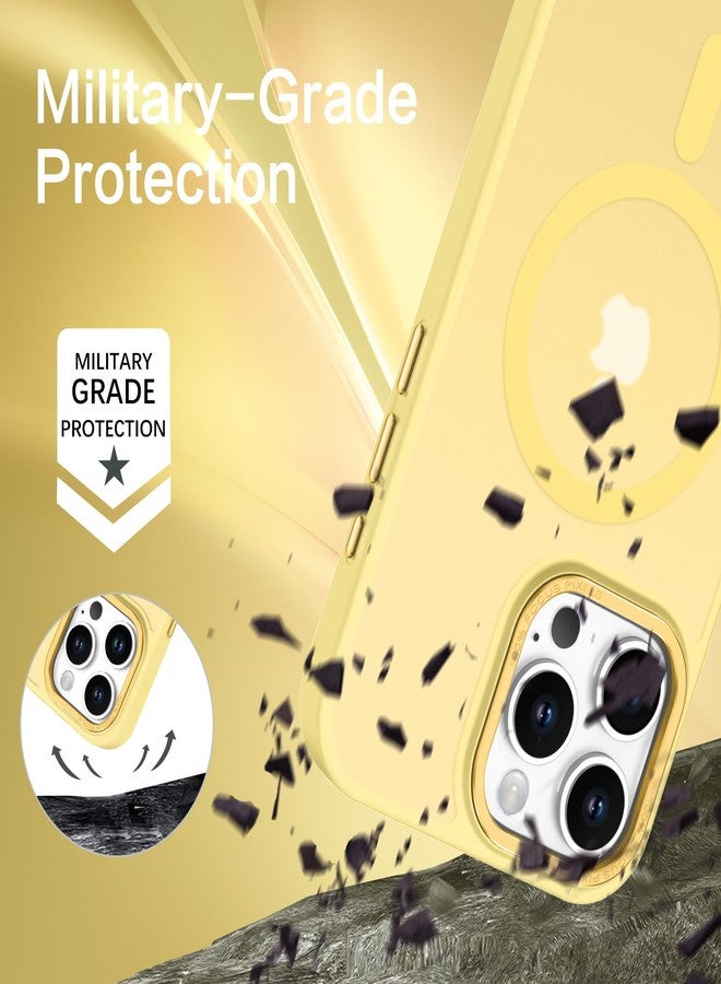 بنتوبين جراب BENTOBEN لهاتف iPhone 16 Pro 2024، جراب مغناطيسي لهاتف iPhone 16 Pro [متوافق مع MagSafe]، غطاء حماية نحيف غير لامع وشفاف مقاوم للصدمات لهاتف iPhone 16 Pro مقاس 6.3 بوصة، أصفر - Image 3
